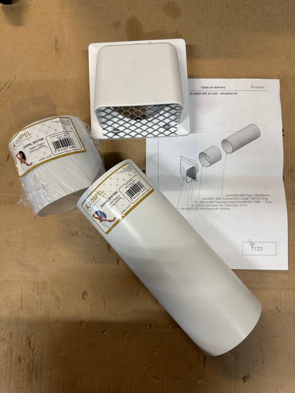 Nordpeis Veggjennomføring for friskluftsett | ettermontering