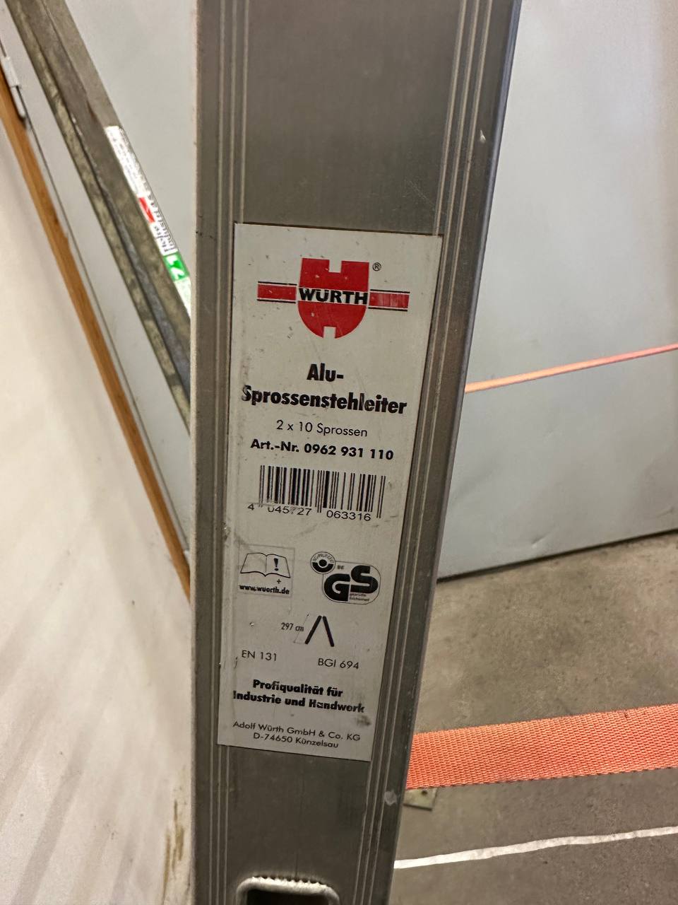 Würth STEHLEI-ALU-2X10SPRO – Profesjonell aluminium trappstige 2×10 trinn