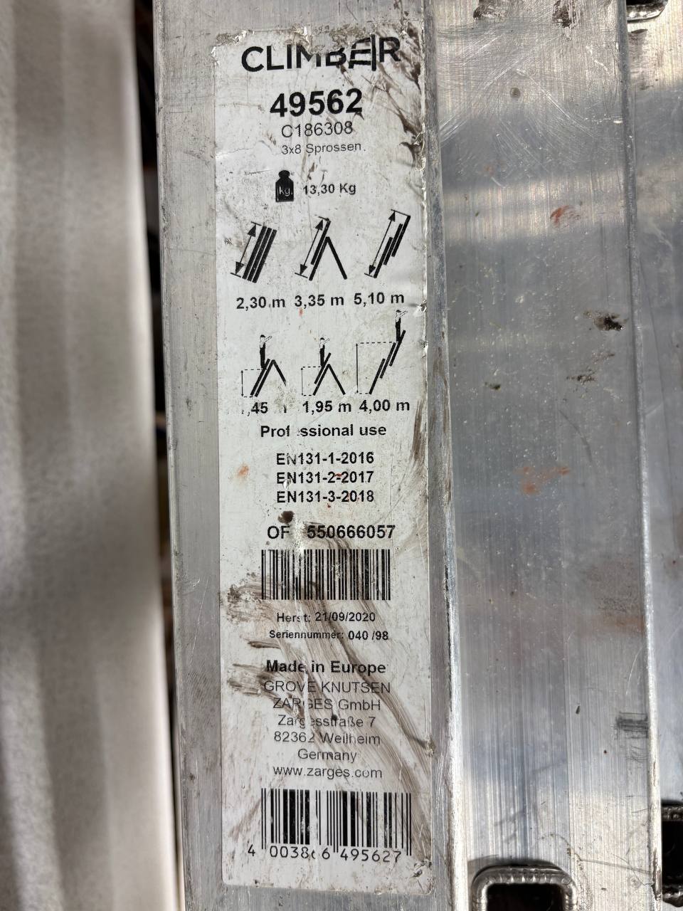 Climber 3-delt aluminiumstige 3x8 trinn – opptil 5,1 m