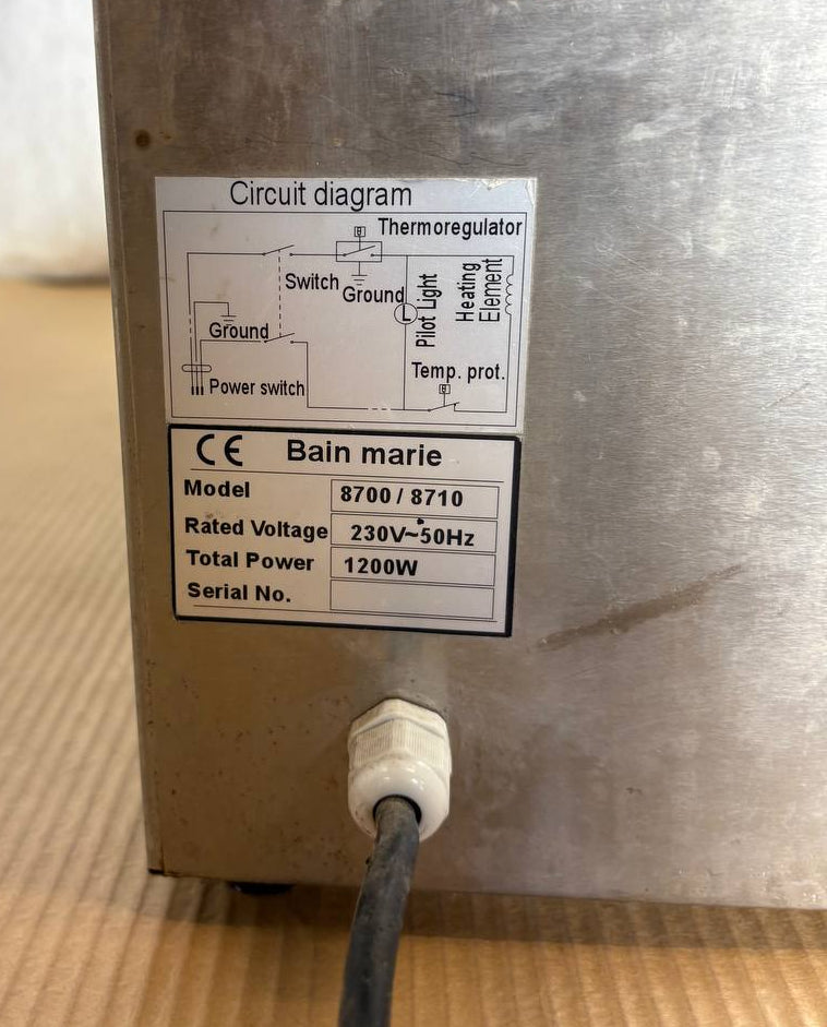 Bain Marie Vannbad 8700/8710 – 230V, 1200W