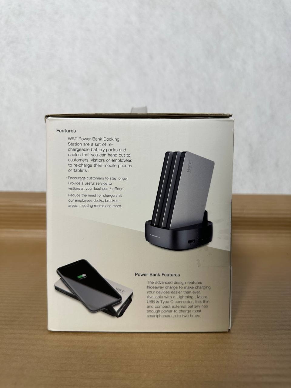 WST Multiple Power Bank Docking Station – 3 stk 8000mAh Powerbanks (Rose Gold)