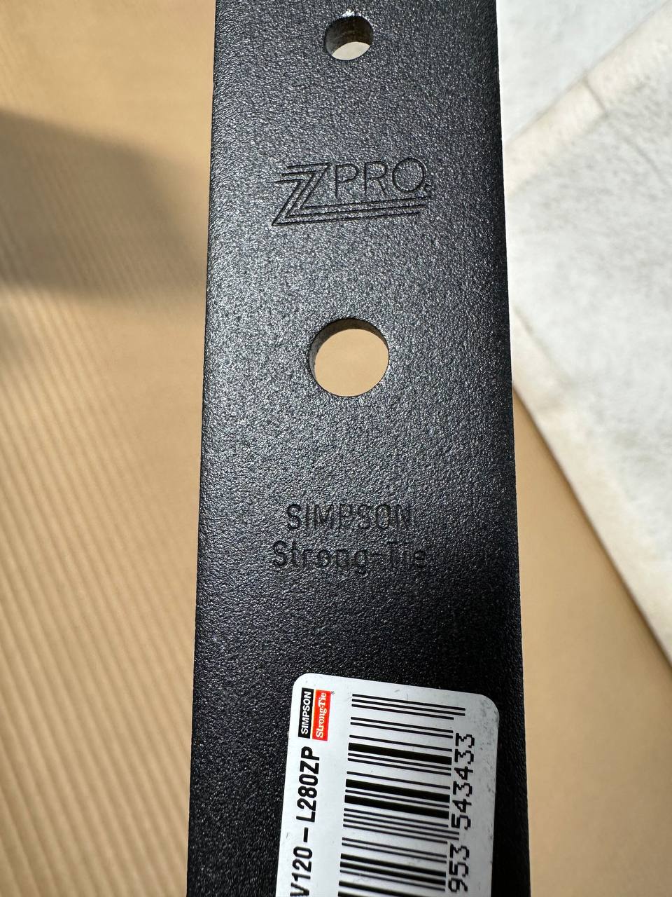 Simpson Strong‑Tie Torvtakkrok 120×280 mm – Sort- matt ZPRO
