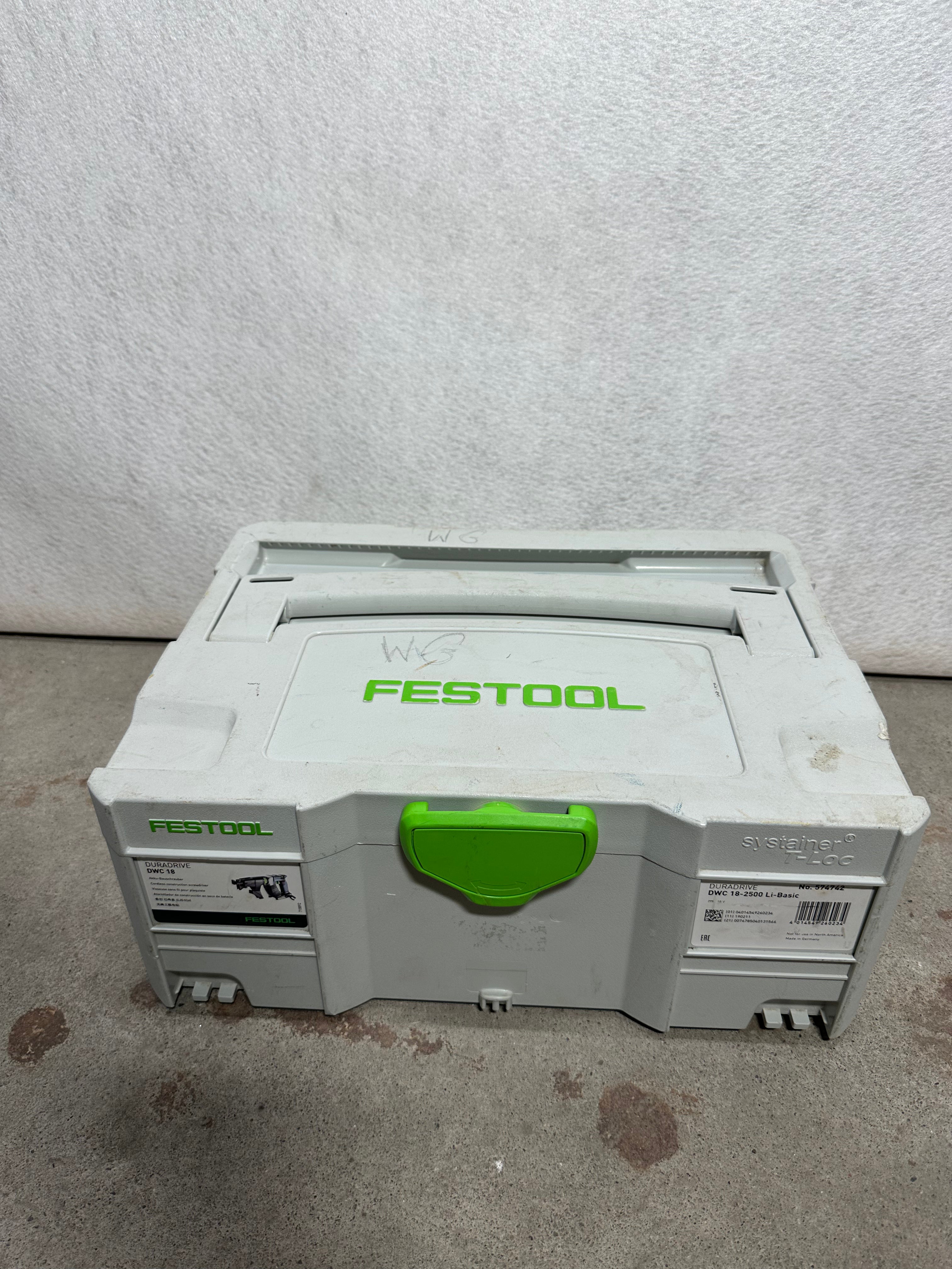 Festool DWC 18-2500 Skruautomat, AF 55 DWC magasininnsats, TCL 6 ladestasjon