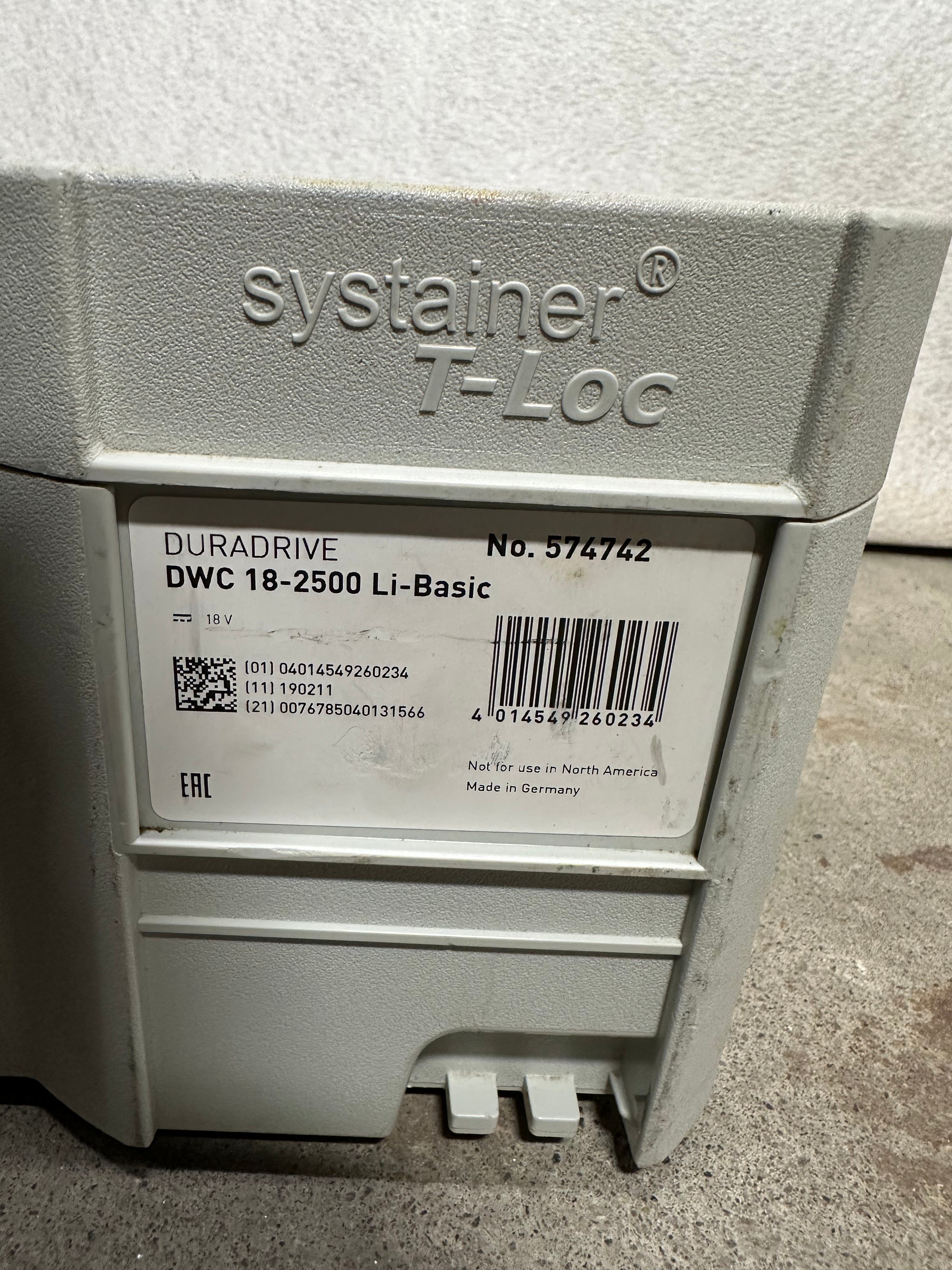 Festool DWC 18-2500 Skruautomat, AF 55 DWC magasininnsats, TCL 6 ladestasjon