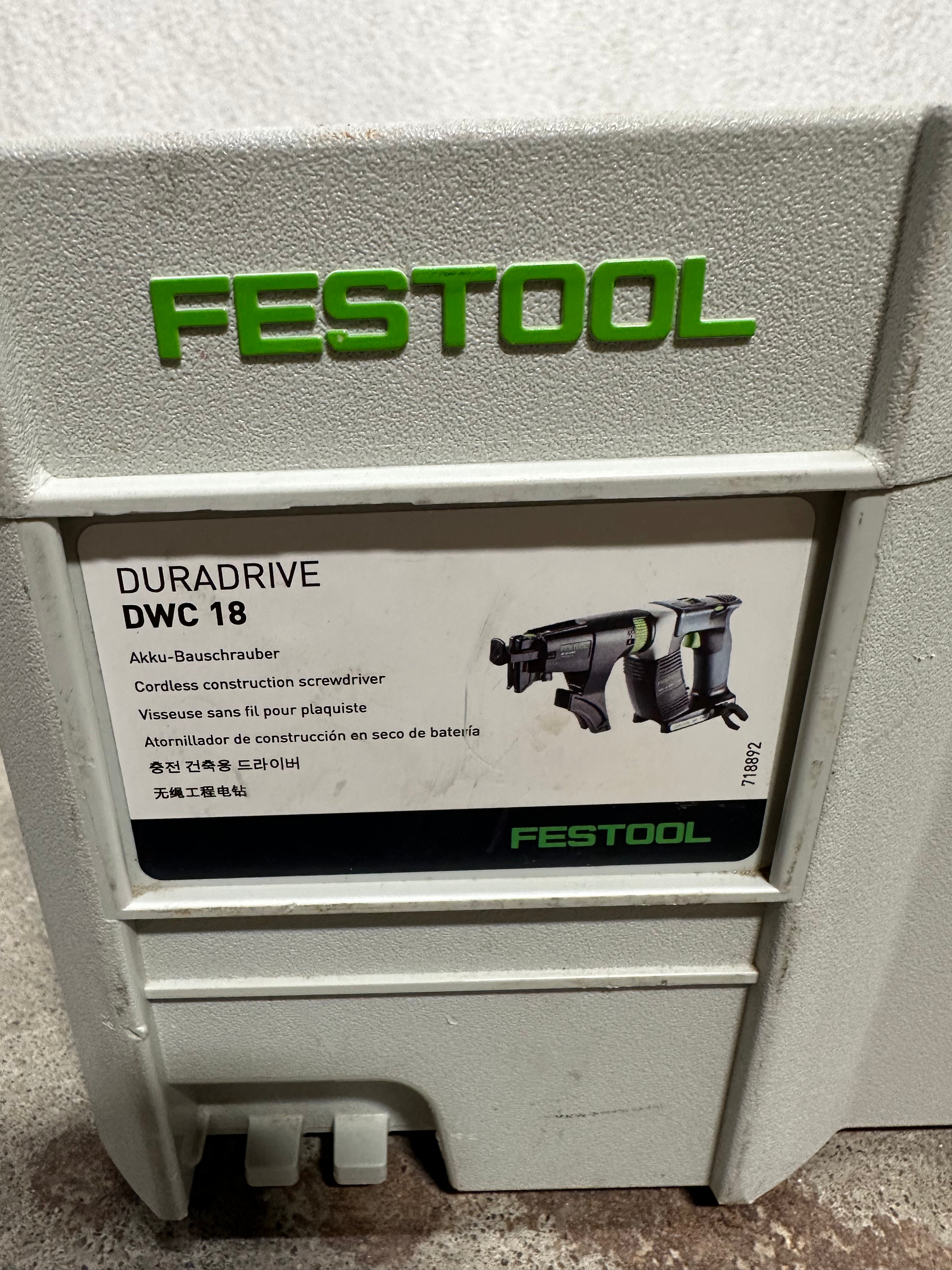 Festool DWC 18-2500 Skruautomat, AF 55 DWC magasininnsats, TCL 6 ladestasjon