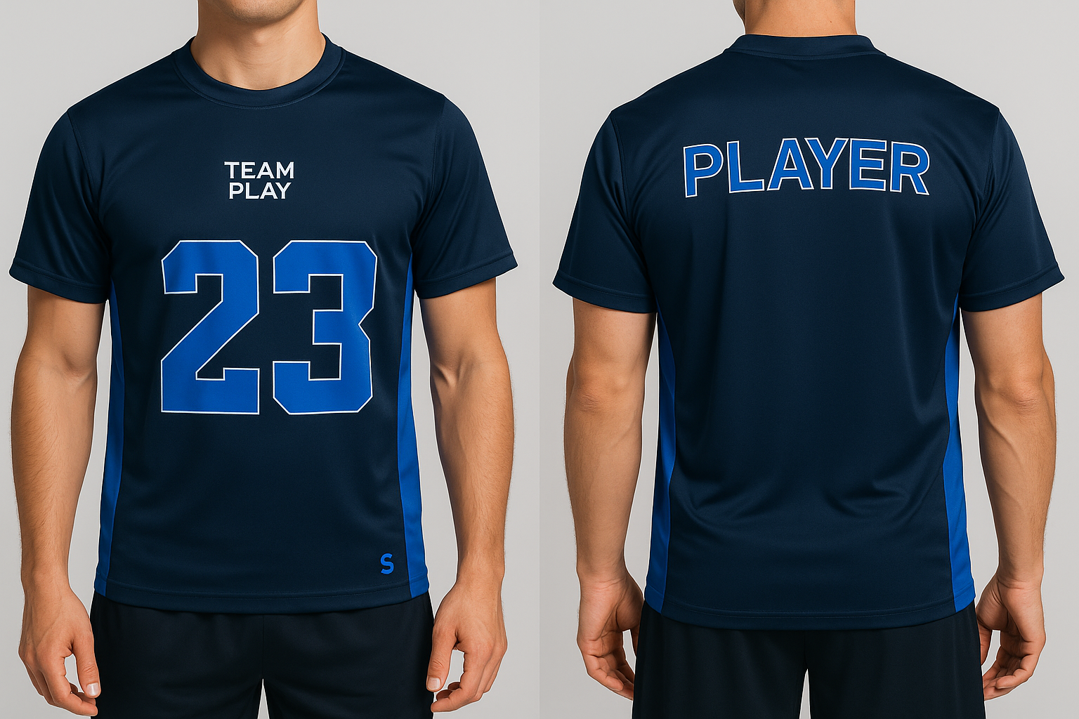 TEAM PLAY treningstrøye- mørkeblå med blå detaljer- Herre