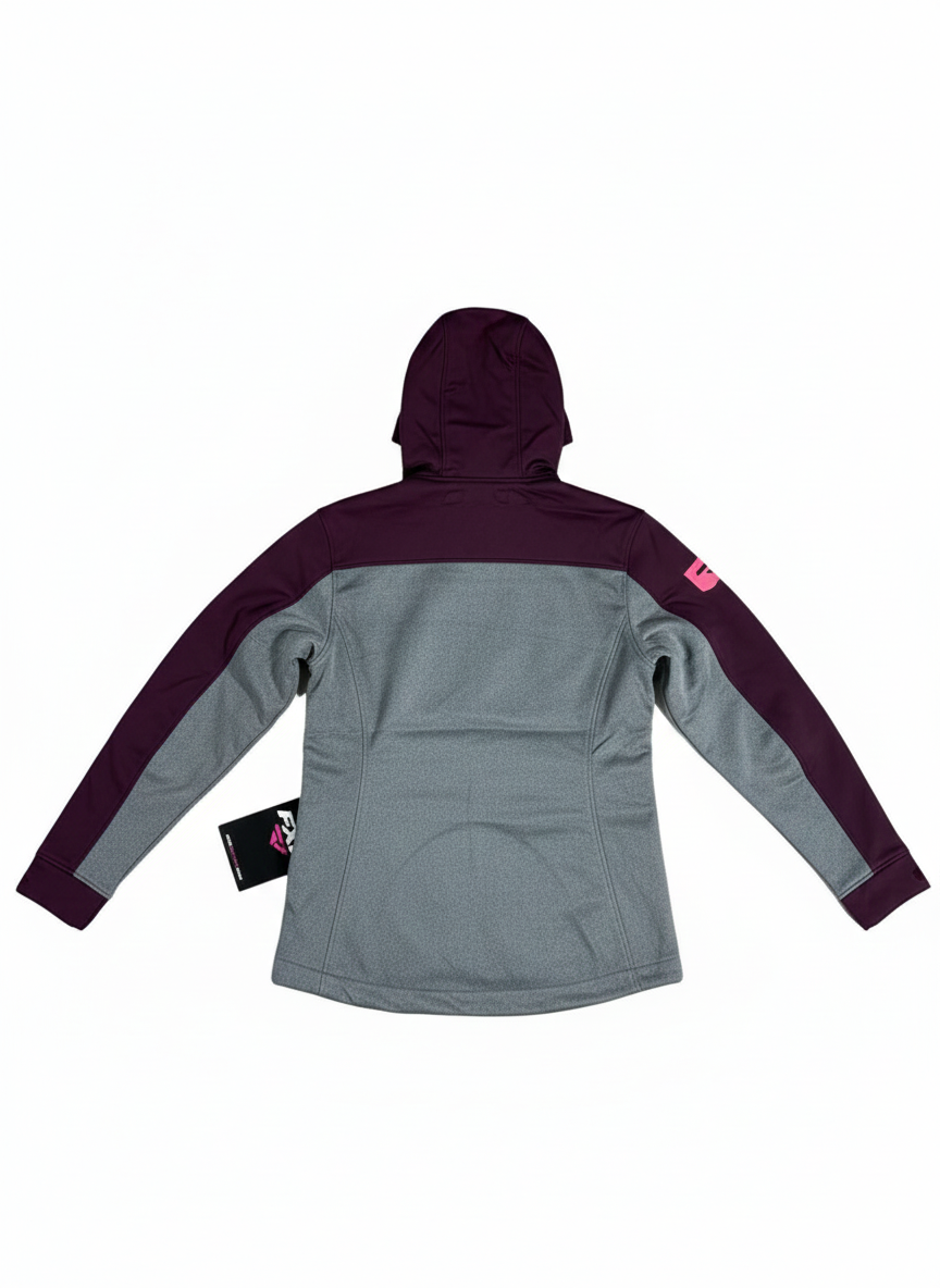 FXR W Ridge Lite Softshell Hoodie Grey Heather/Plum-Dame