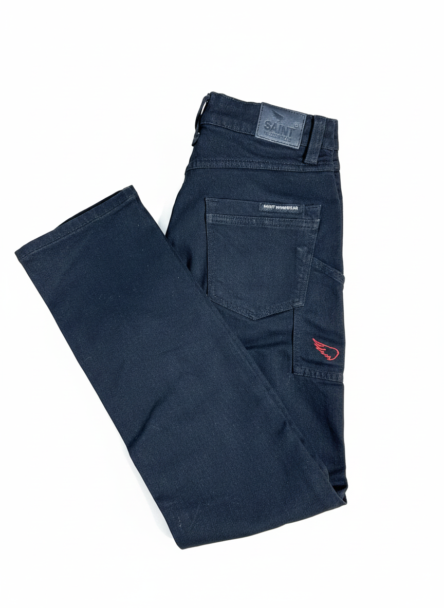SAINT Denim Tough Pocket Jean Slim Fit Black - Dame