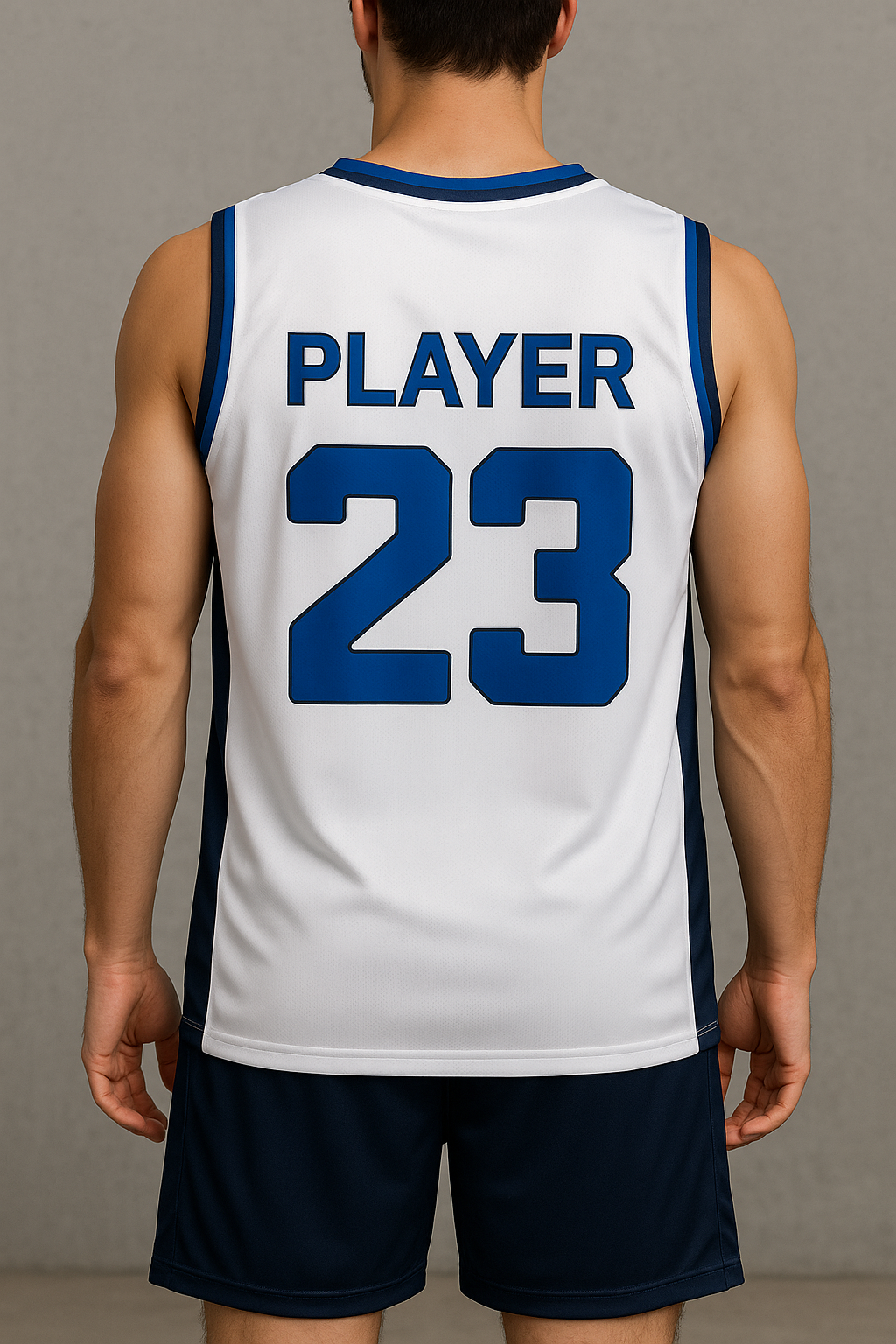 TEAM PLAY Vendbar baskettrøye marineblå/hvit- Herre
