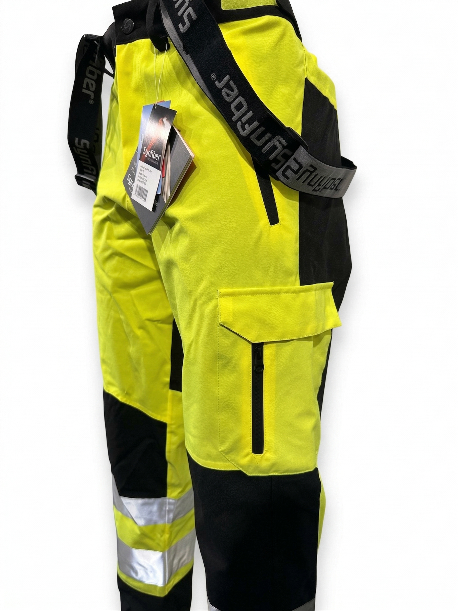 Synfiber Lindesnes arbeidsbukse Hi-Vis gul/sort EN ISO 20471 kl. 2