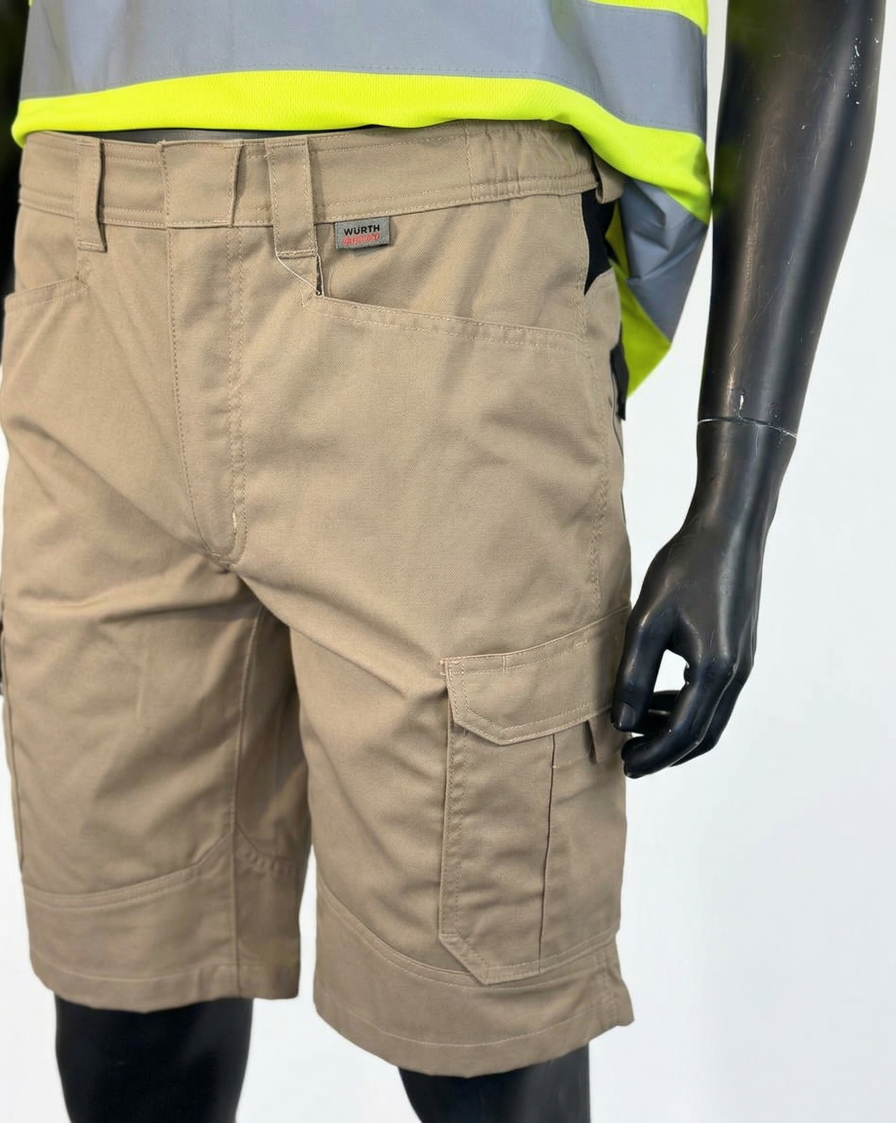 Würth MODYF Cetus arbeidsshorts – beige/antrasitt med cargolommer