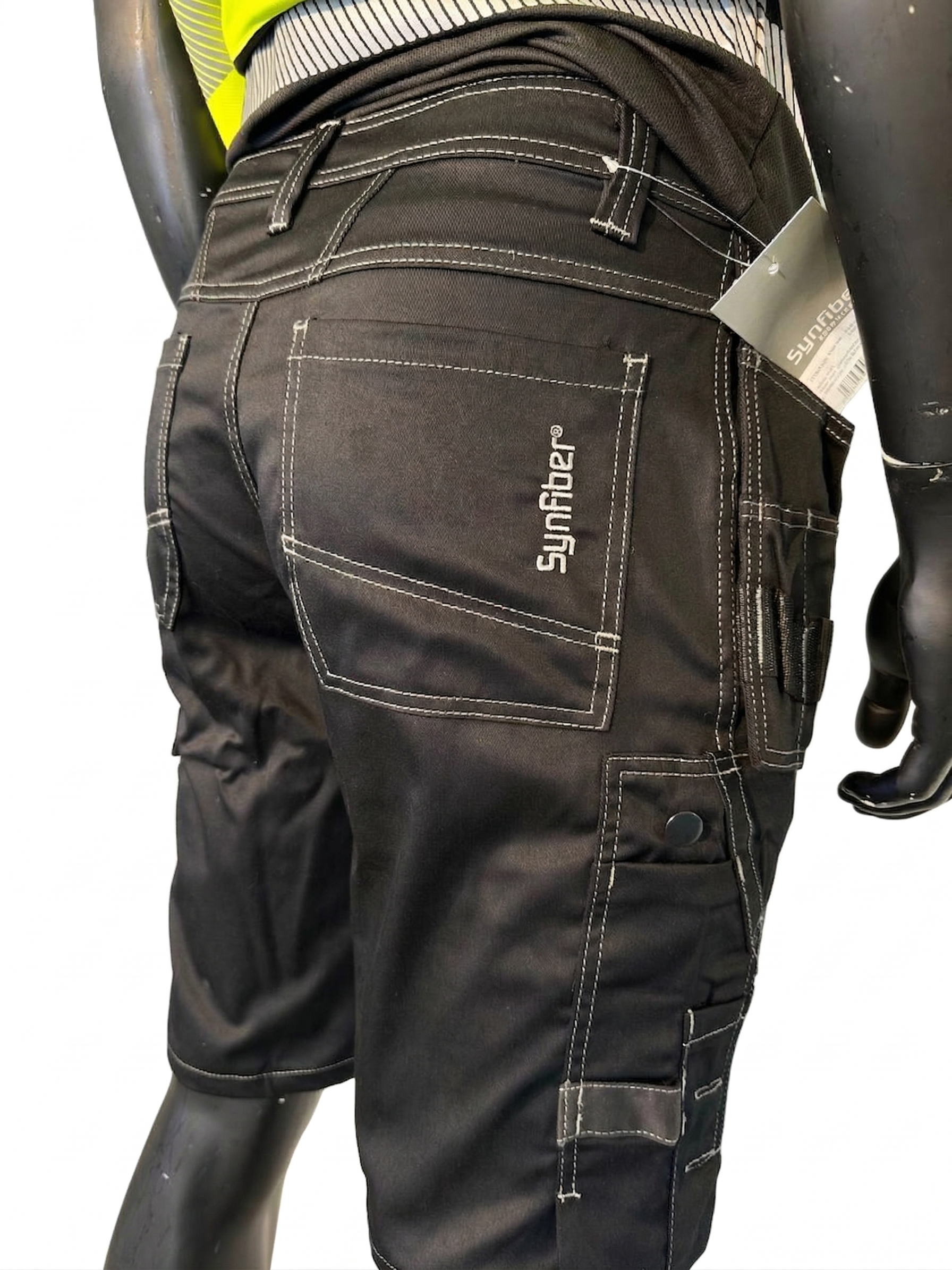 Synfiber Leo Craftsman Shorts med stretch – sort arbeidsshorts