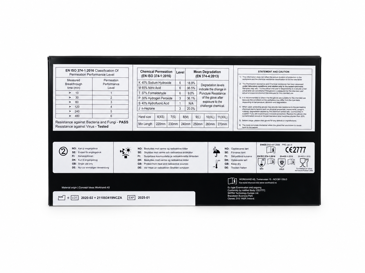 Workhand Dry Rough Nitril Engangshansker Sort – 100 stk