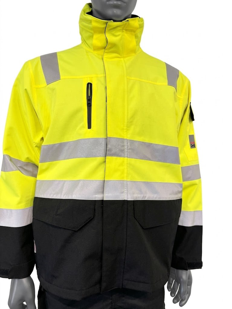 Modyf Lindesnes skalljakke Hi-Vis gul/sort EN ISO 20471-3