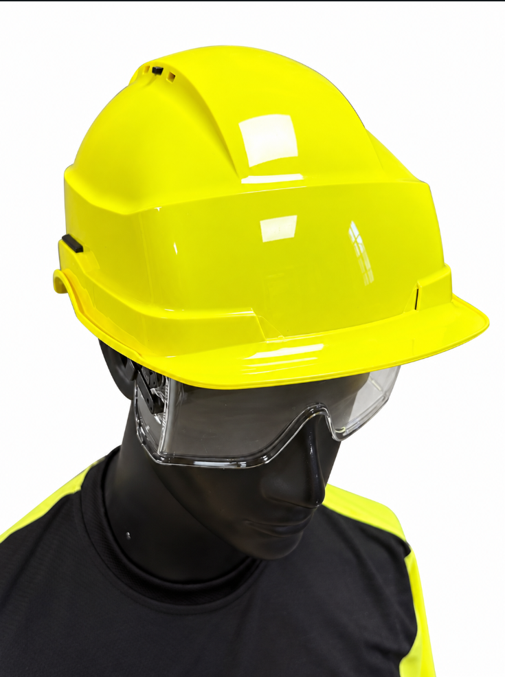 Vernehjelm Iris II High vis gul m/ visir EN397/EN166-1F