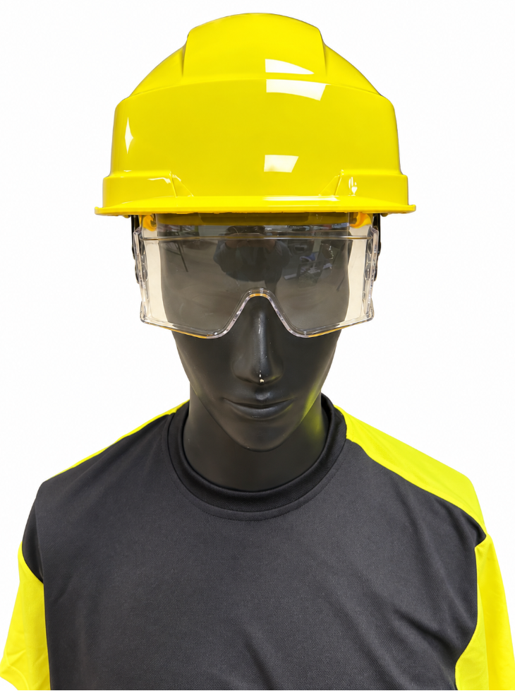 Vernehjelm Iris II High vis gul m/ visir EN397/EN166-1F