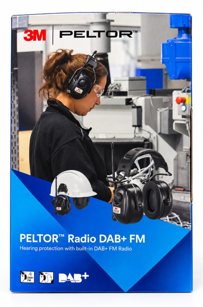 3M PELTOR DAB+ / FM Radio hørselvern med hjelmfeste