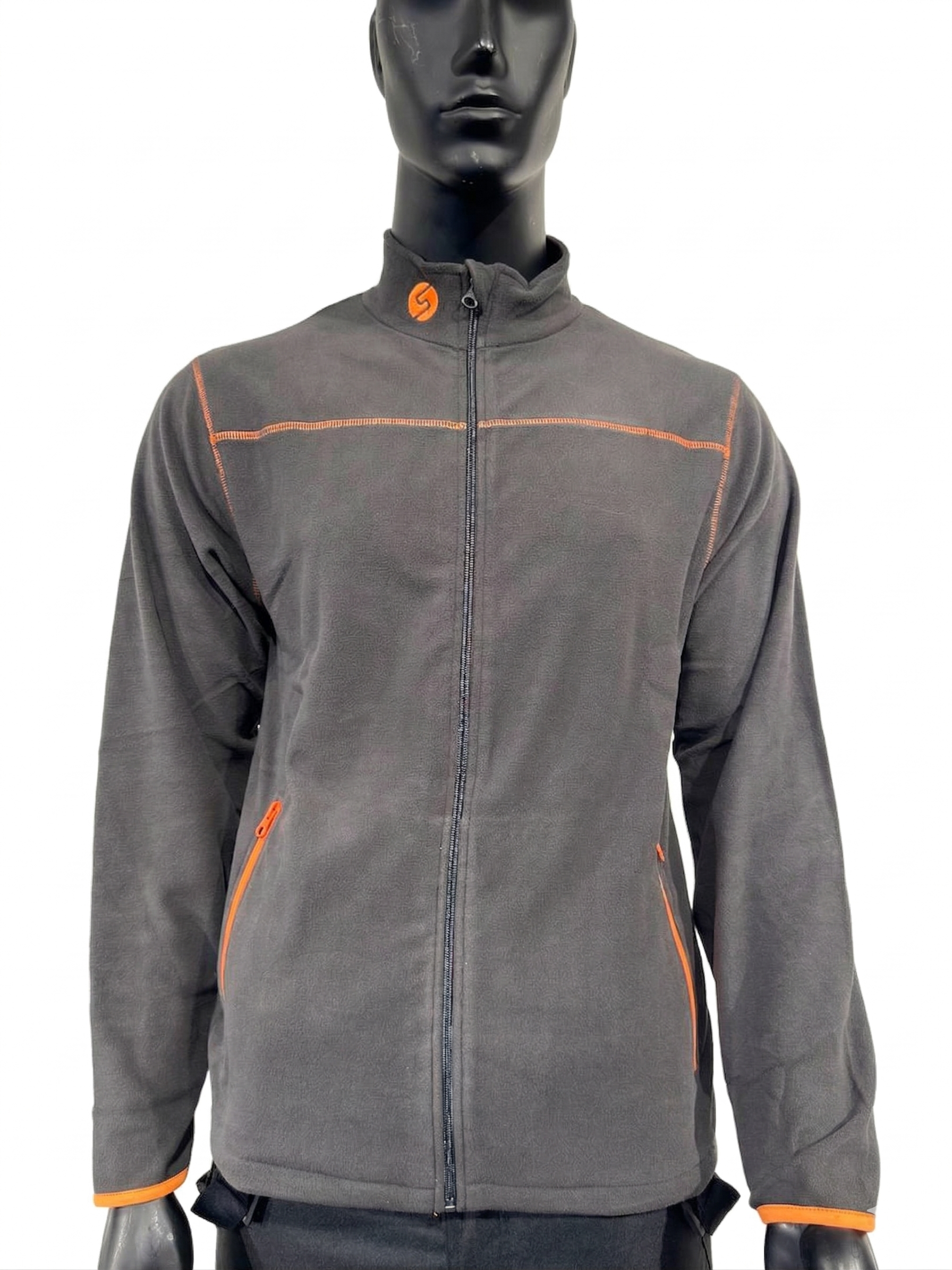 Synfiber Base Thin Fleecejakke mørk grå/oransje