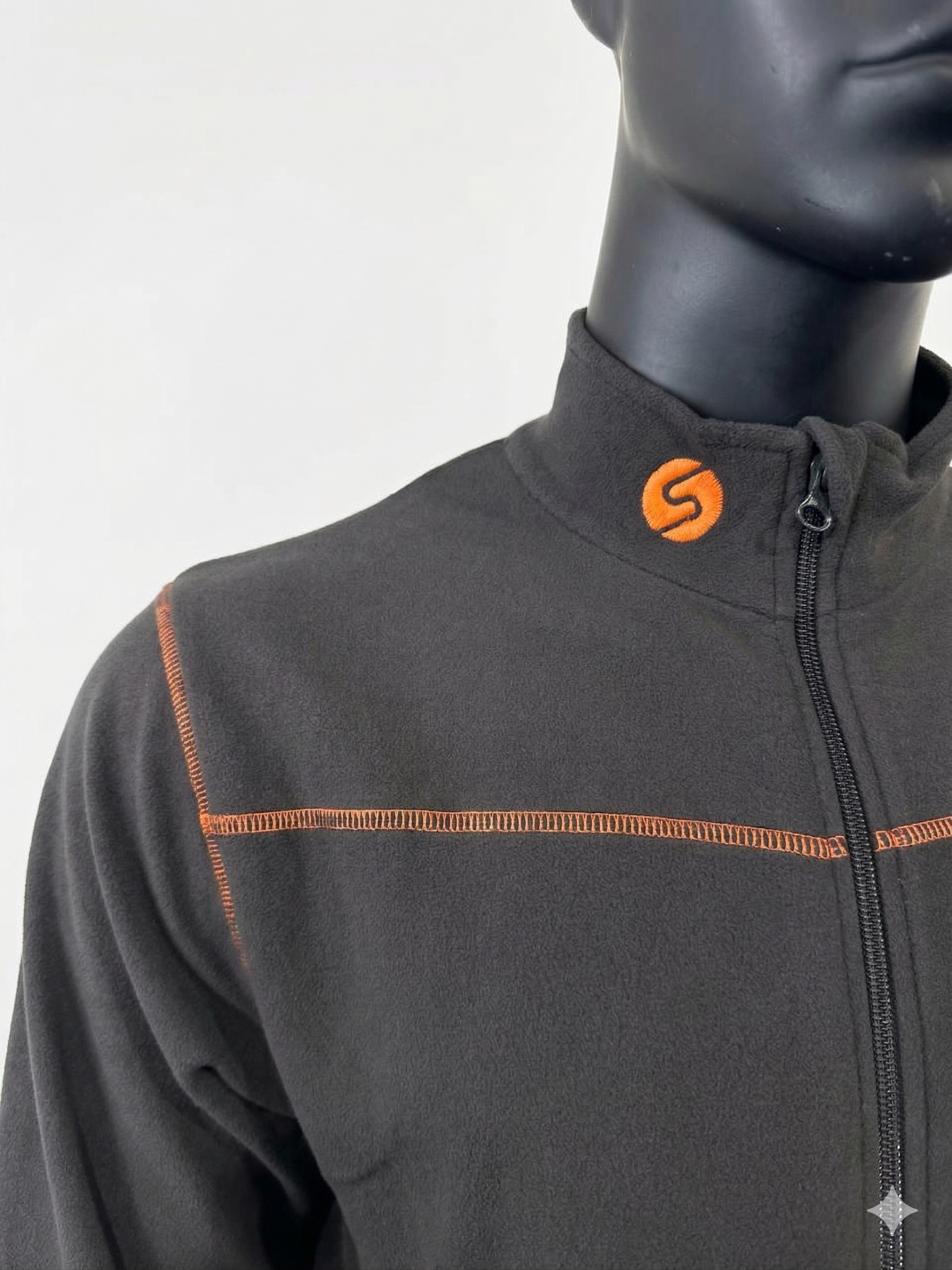 Synfiber Base Thin Fleecejakke mørk grå/oransje