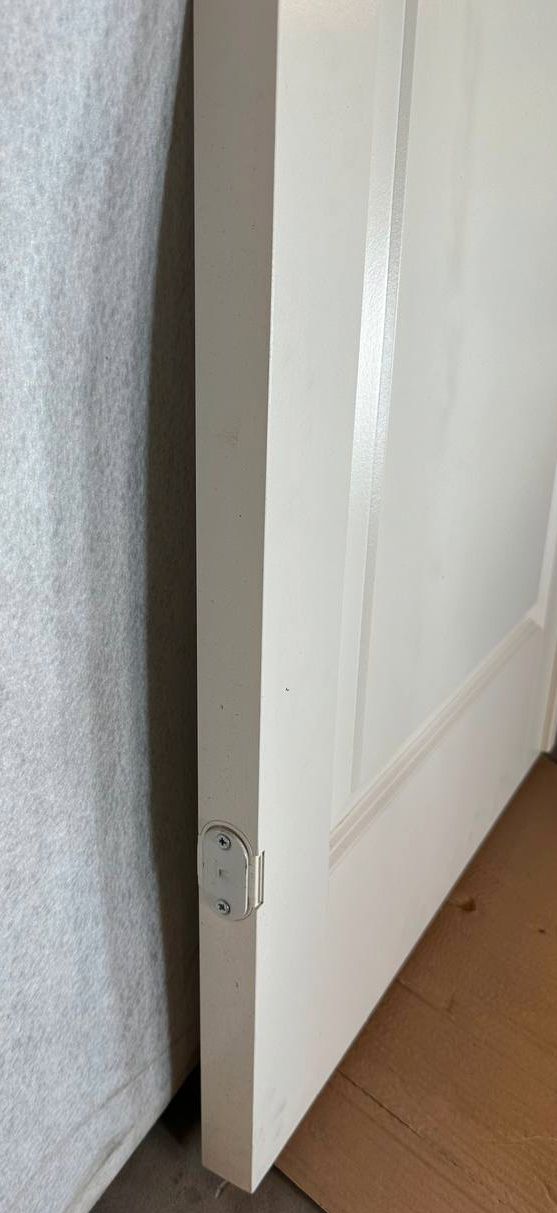 Hvit innerdør med seks glassfelt | Klassisk design | 204 x 74 cm