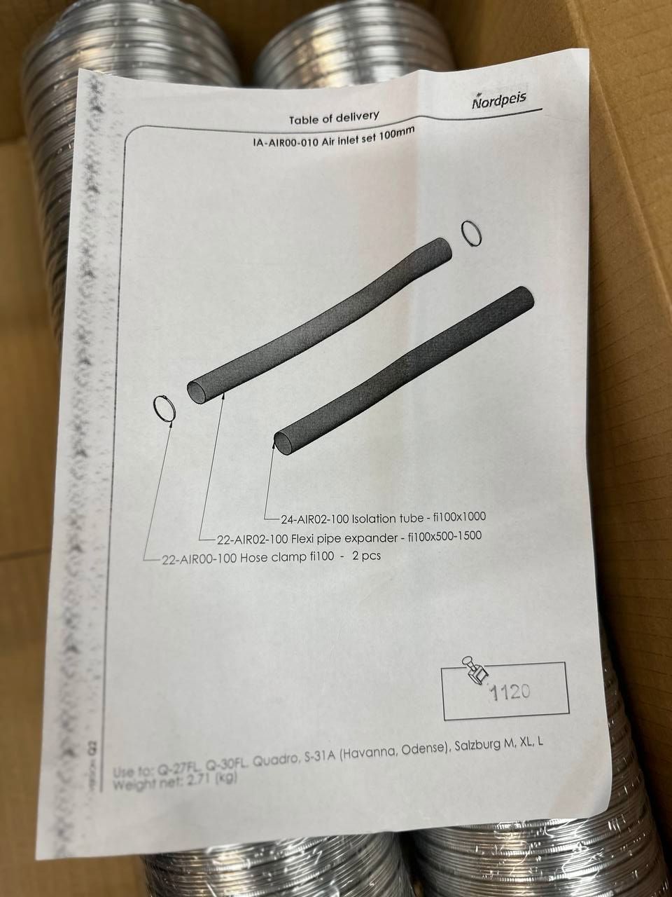 Nordpeis Friskluftstilførsel Ø 100 mm | veggjennomføring 100 mm