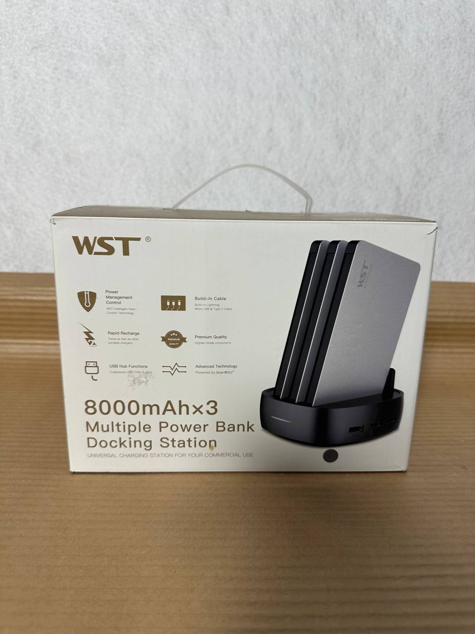 WST Multiple Power Bank Docking Station – 3 stk 8000mAh Powerbanks (Rose Gold)