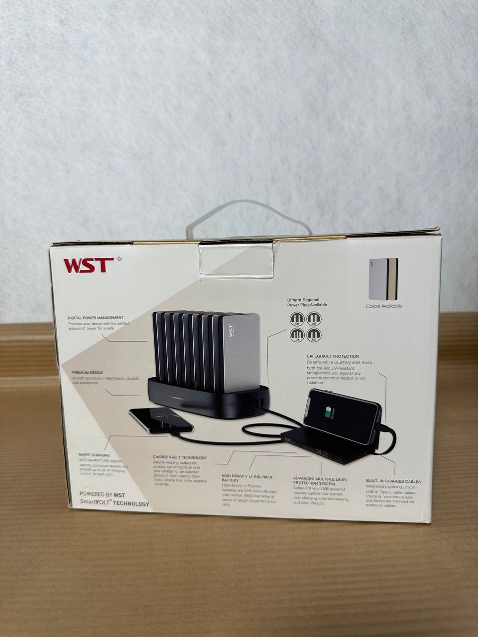 WST 8000mAh x 8 Multiple Power Bank Docking Station – Svart