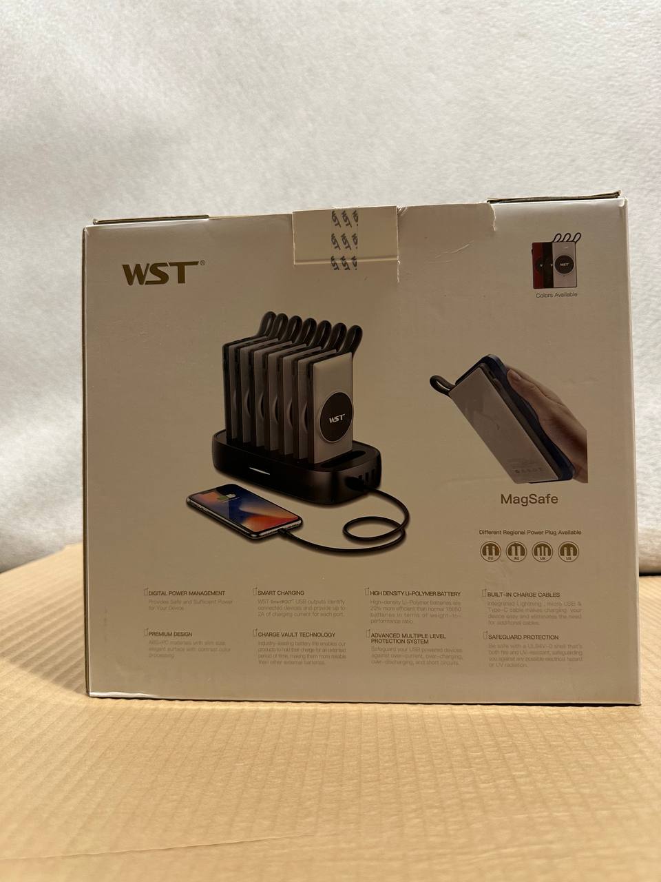 WST Multiple Power Bank Docking Station – 8x 10.000mAh (Hvit)