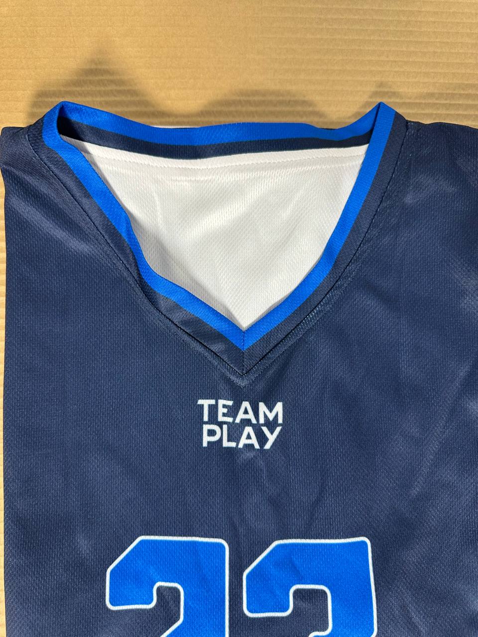 TEAM PLAY Vendbar baskettrøye marineblå/hvit- Herre