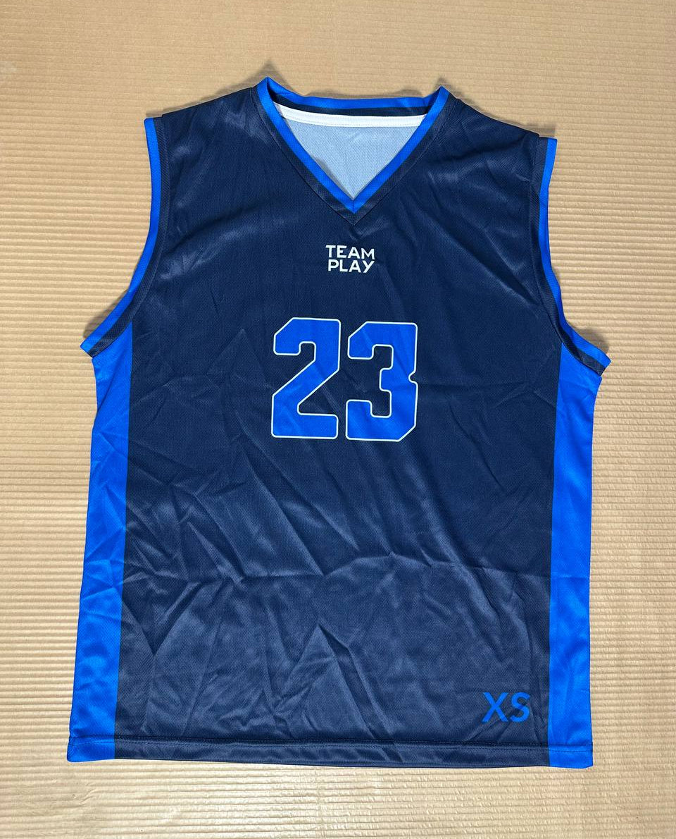 TEAM PLAY Baskettrøye Marineblå med blå detaljer- herre