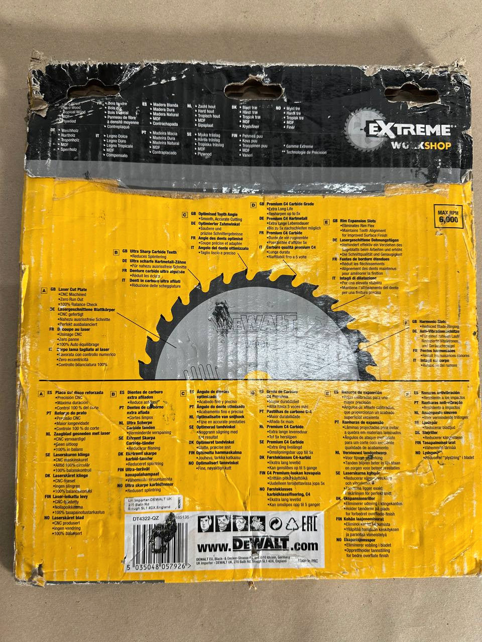 DEWALT Extreme Workshop | 250mm x 30mm 40T | Sirkelsagblad