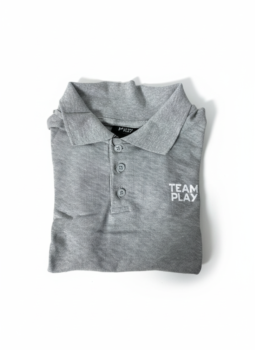 TEAM PLAY Klassisk grå pique-polo- Barn