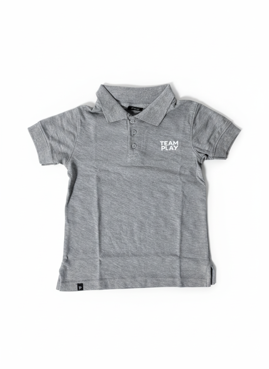 TEAM PLAY Klassisk grå pique-polo- Barn
