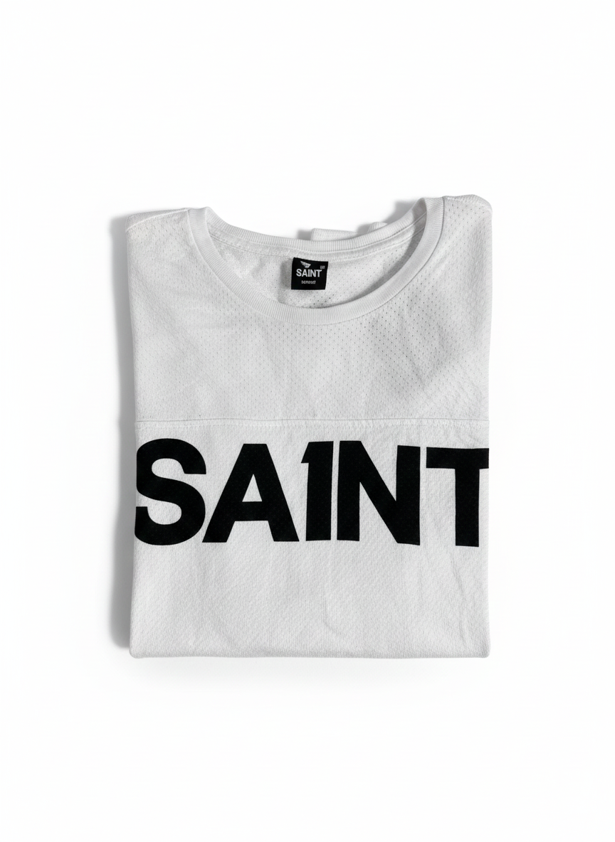 SAINT Logo Type MotoCross Top White- Herre