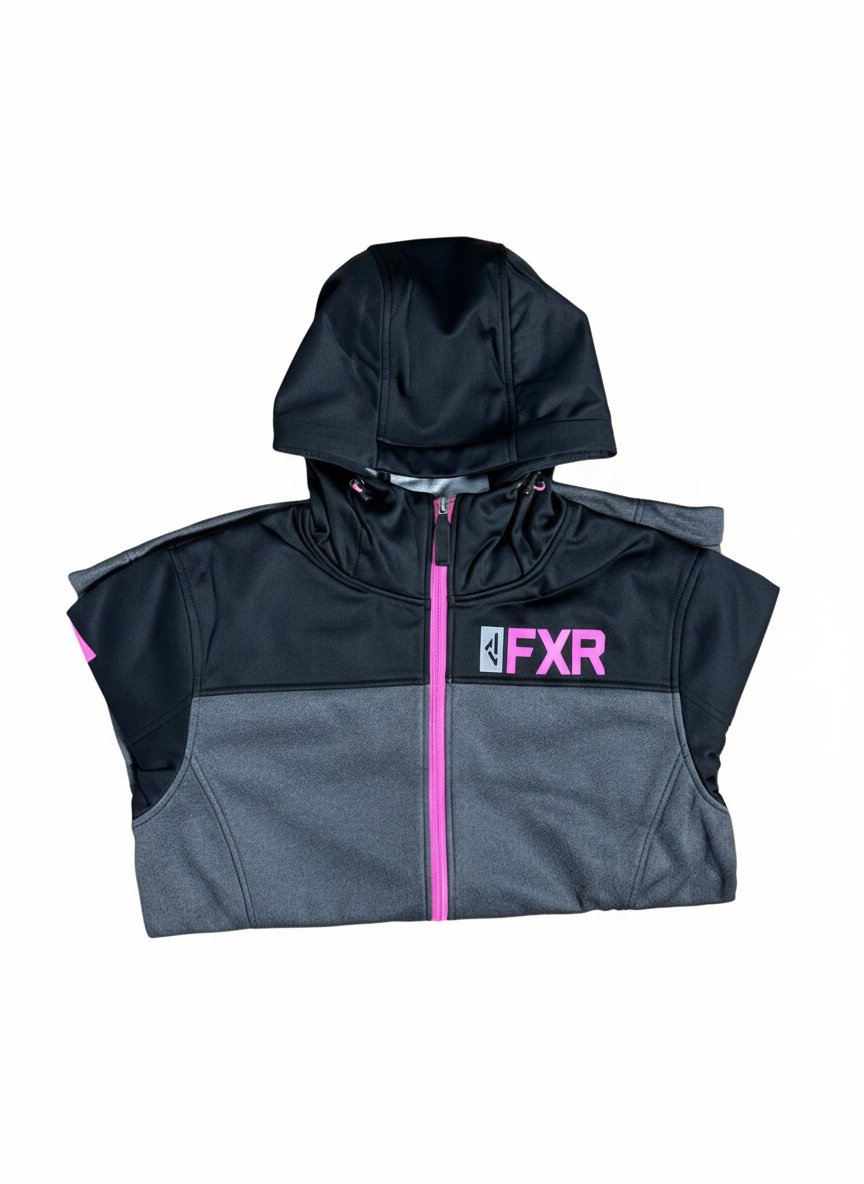 FXR W Ridge Lite Softshell Hoodie Char Heater/Elec Pink-Dame