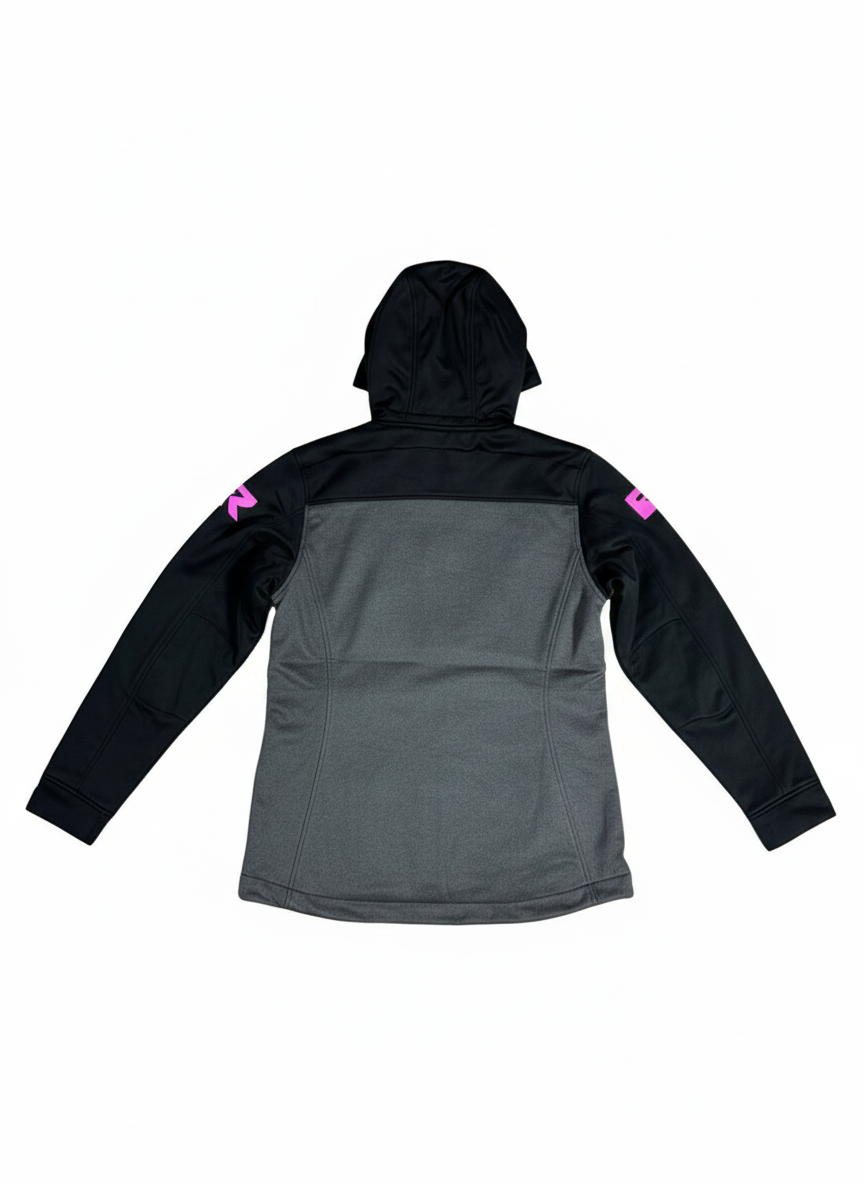 FXR W Ridge Lite Softshell Hoodie Char Heater/Elec Pink-Dame
