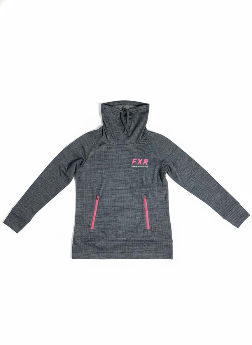 FXR W Pilot PO Hoodie Grey Heather/Coral- Dame