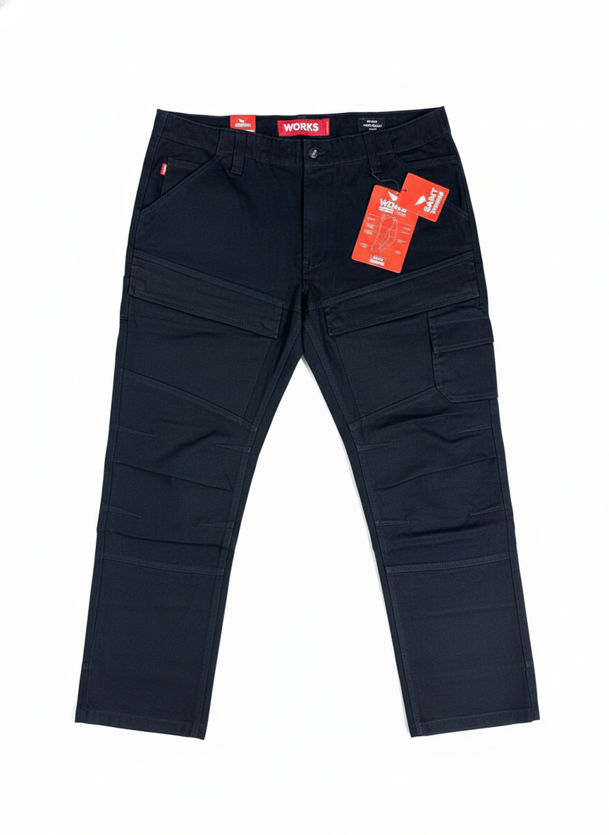SAINT Works Cargo Jeans Black-Herre