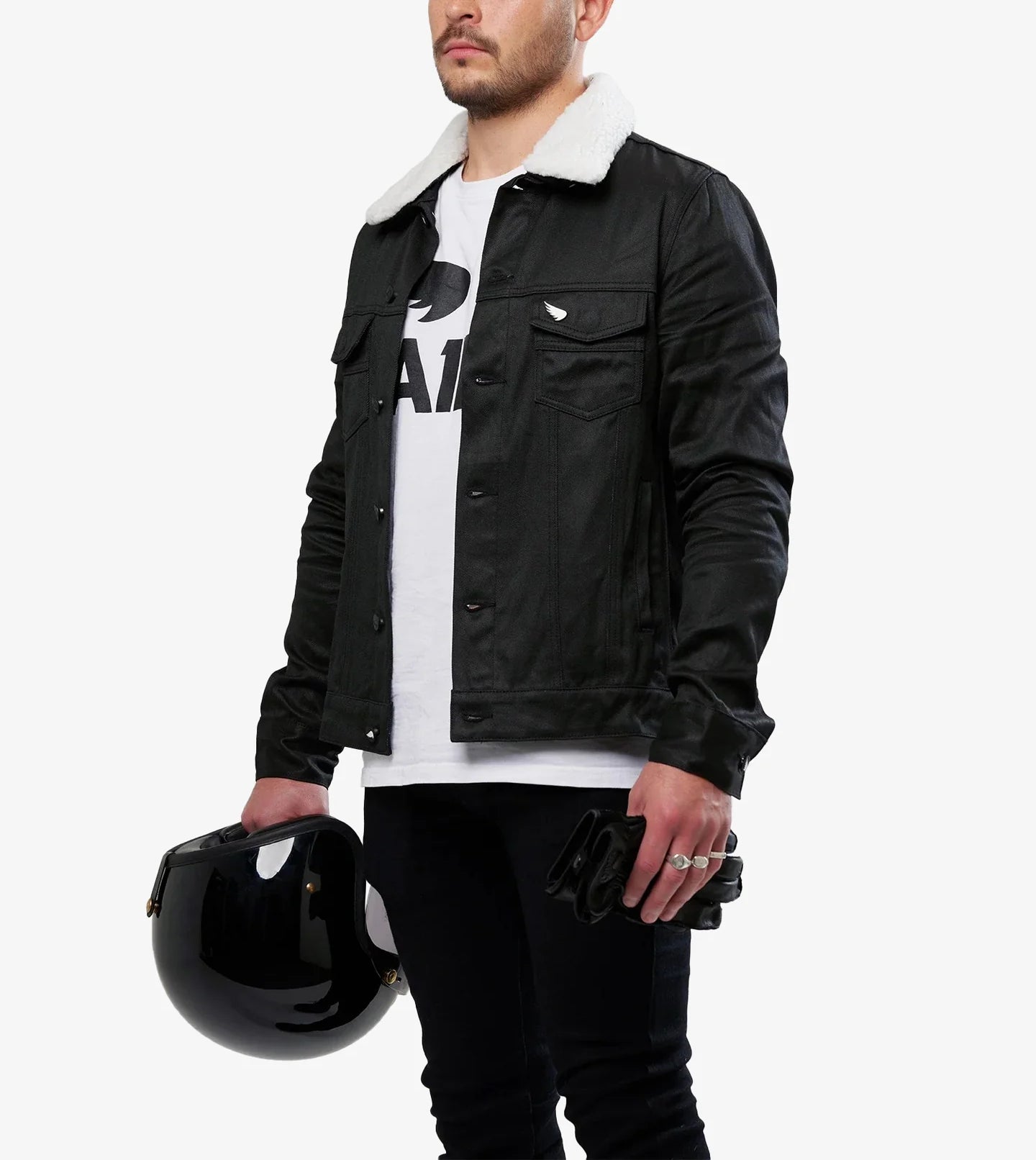 SA1NT Unbreakable Jacket Black m/ Sherling-krage- Herre