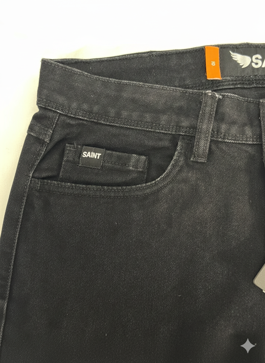SA1NT Tough Denim Mid Rise Skinny Fit Jeans  Black - Dame