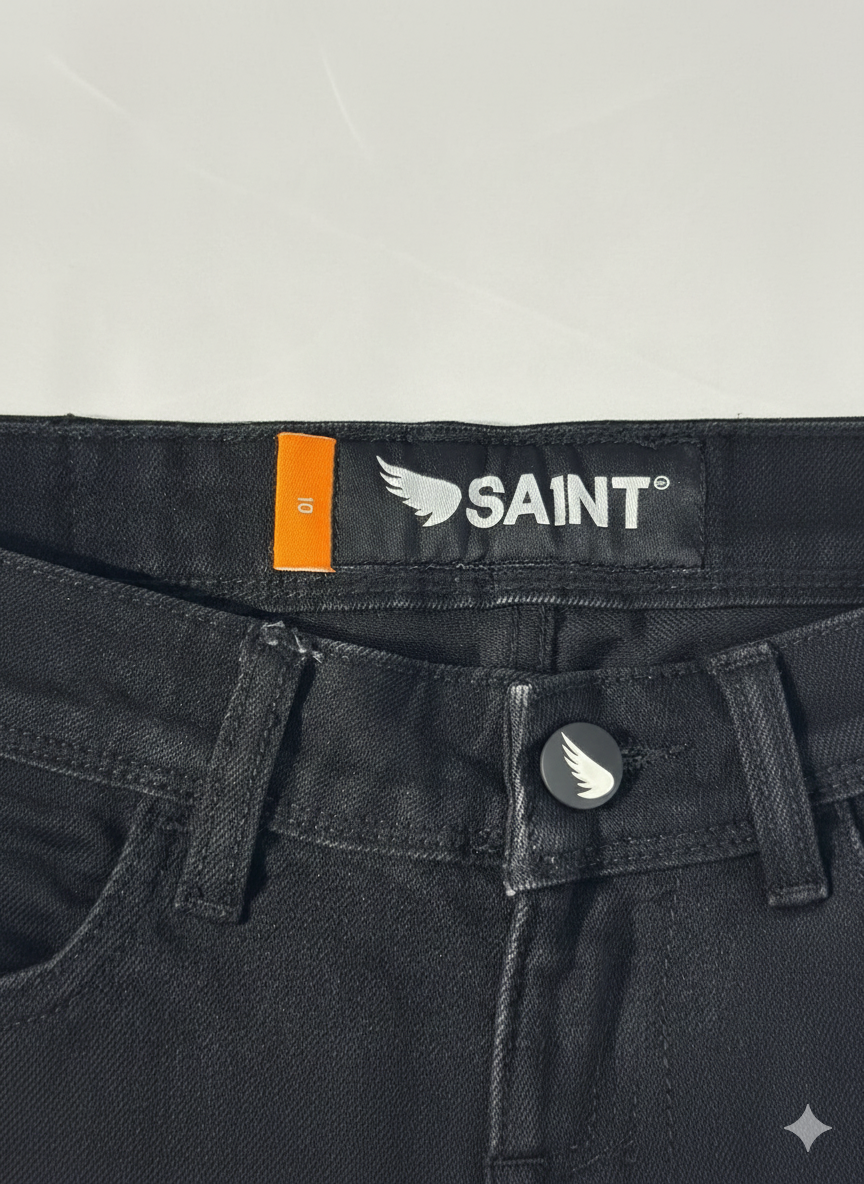 SA1NT Tough Denim Mid Rise Skinny Fit Jeans  Black - Dame