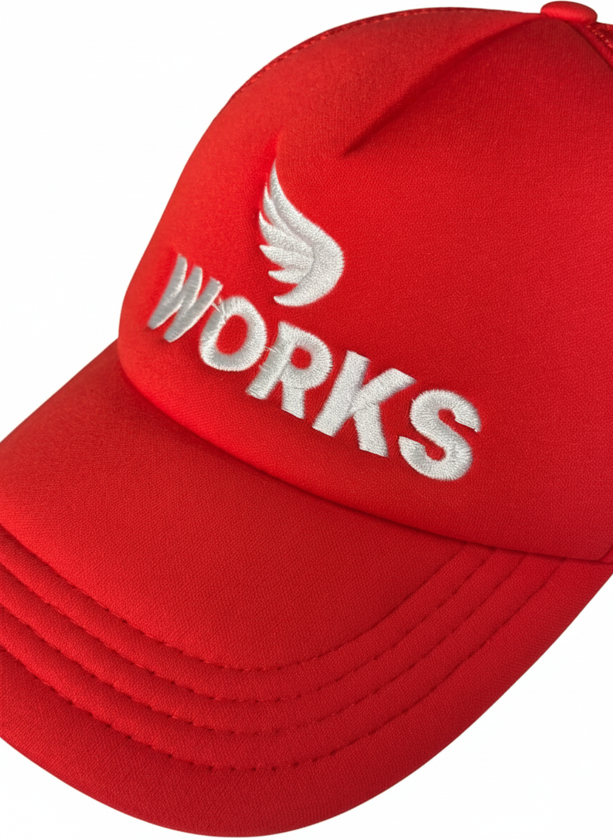 SA1NT Works Embroidery Trucker Cap Rød