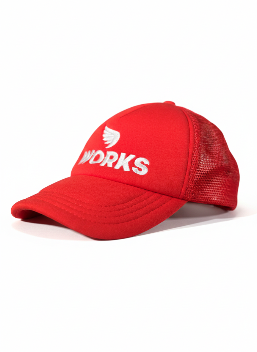 SA1NT Works Embroidery Trucker Cap Rød