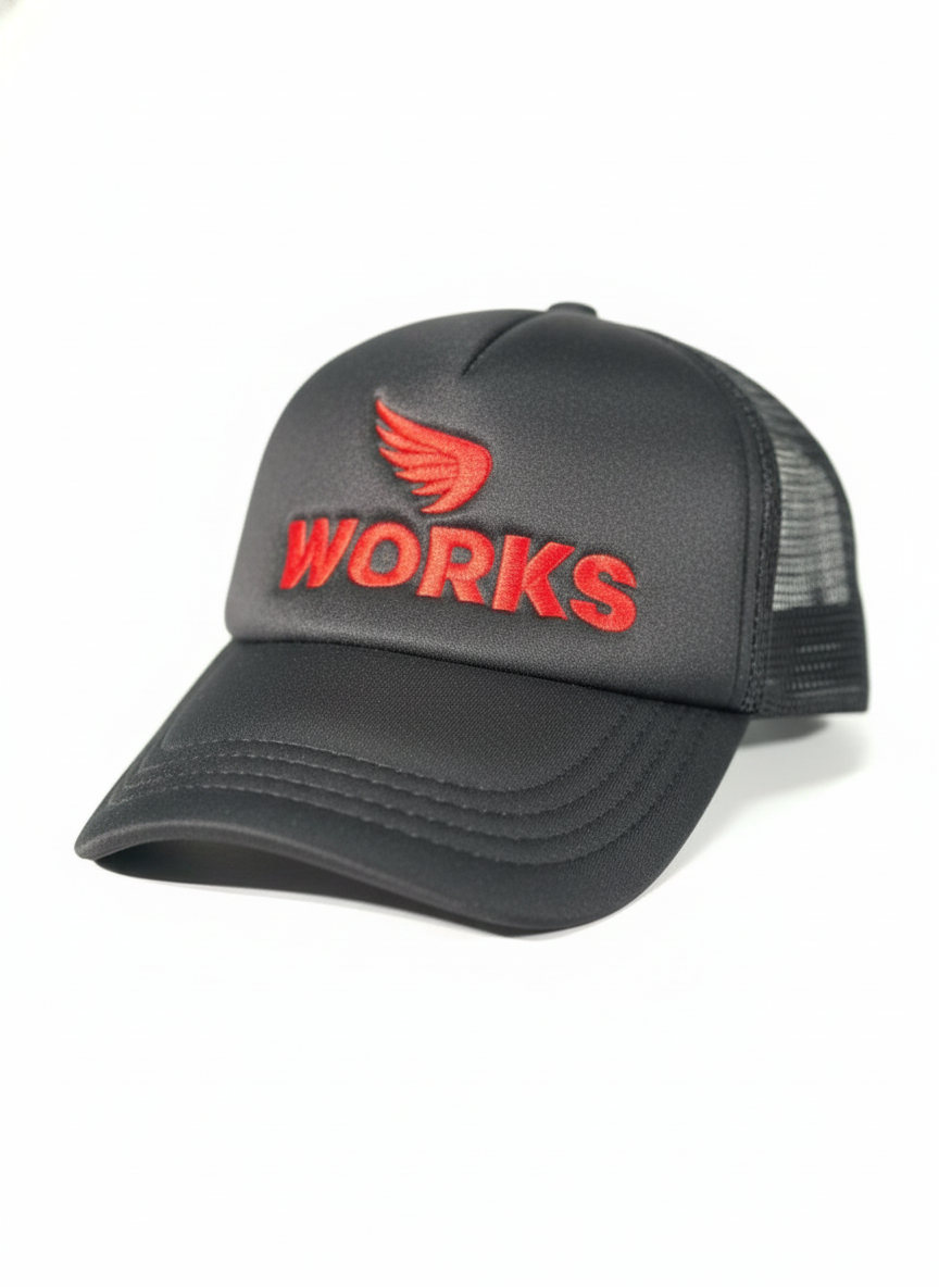 SA1NT Works Embroidery Trucker Cap Black