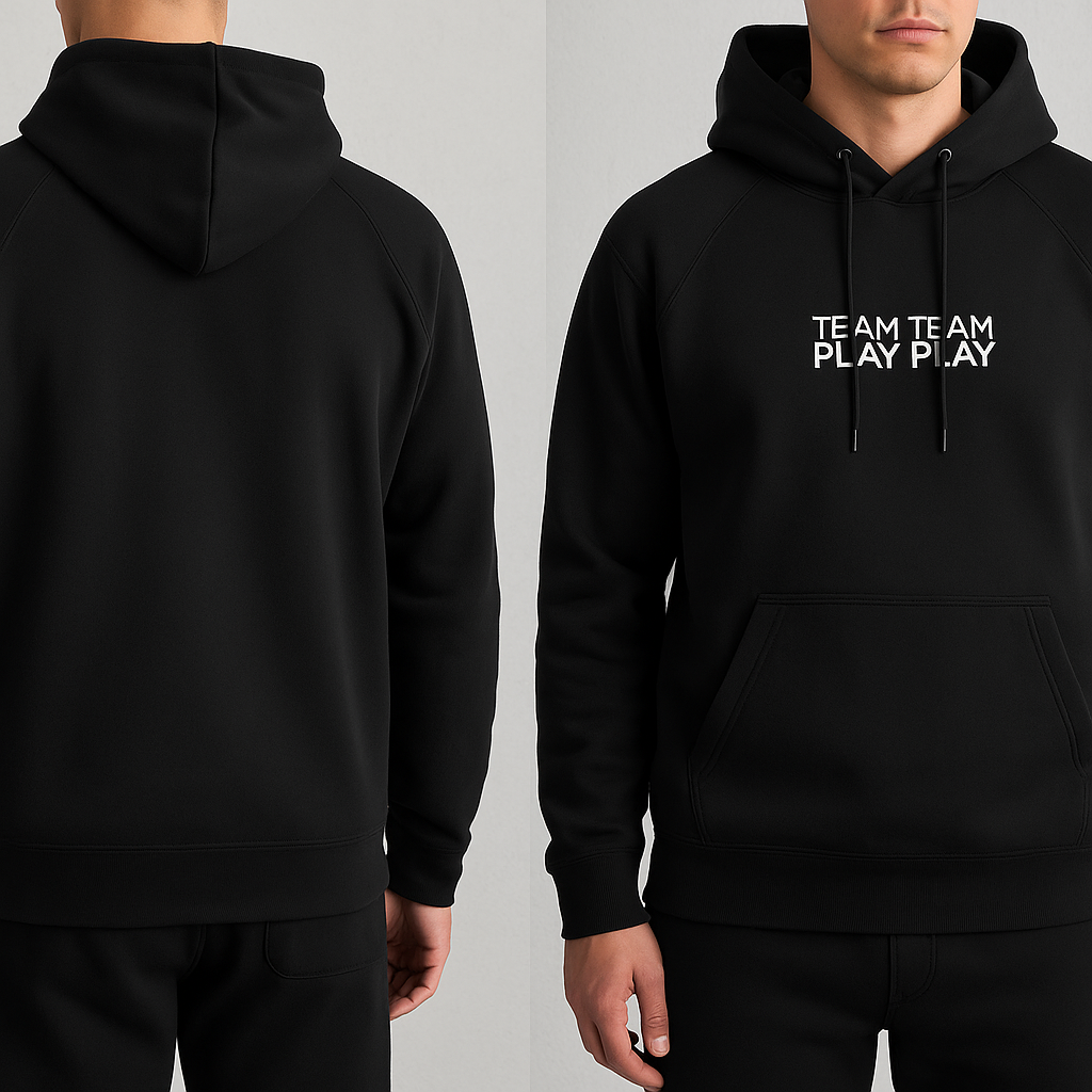 TEAM PLAY svart Hoodie / Hettegenser – Herre