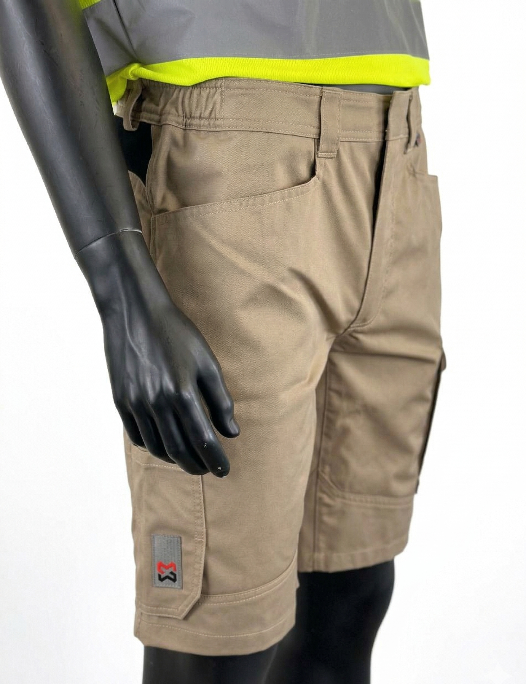 Würth MODYF Cetus arbeidsshorts – beige/antrasitt med cargolommer