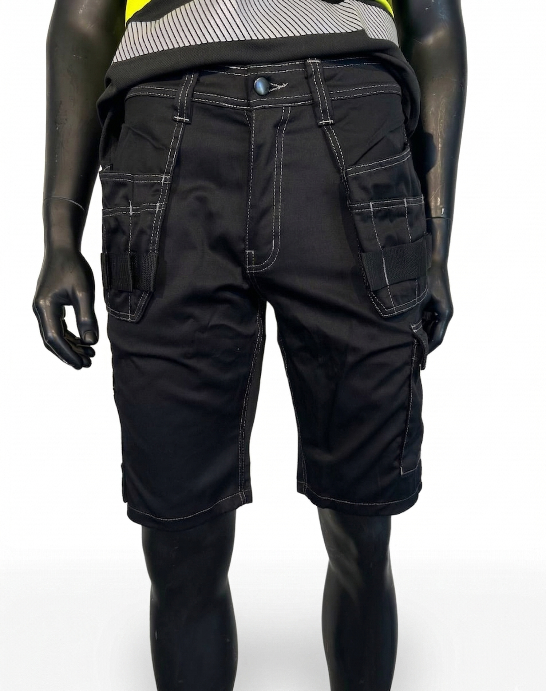 Synfiber Leo Craftsman Shorts med stretch – sort arbeidsshorts