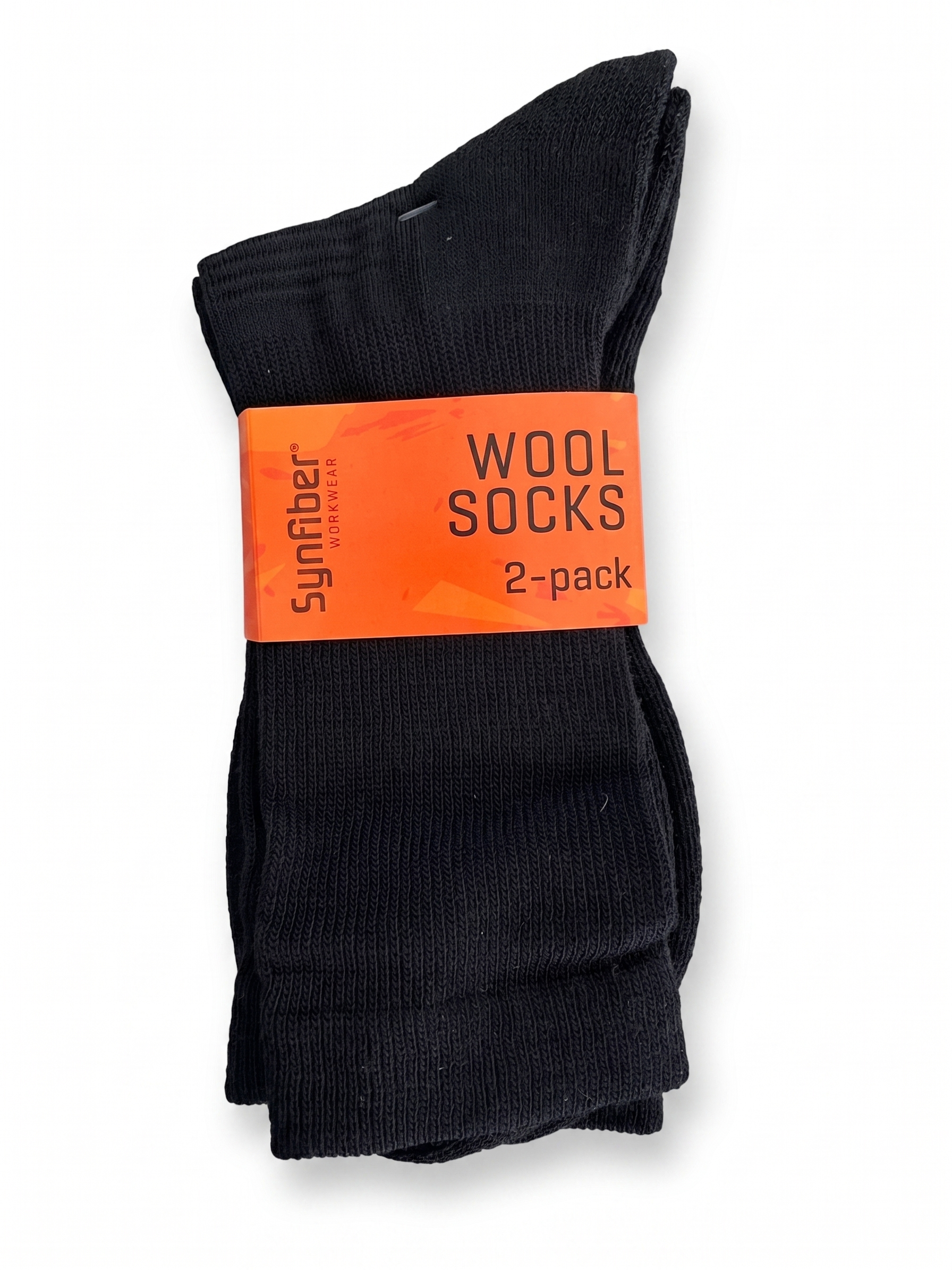 Synfiber Ullsokker Tynn Sort One Size 2-Pack