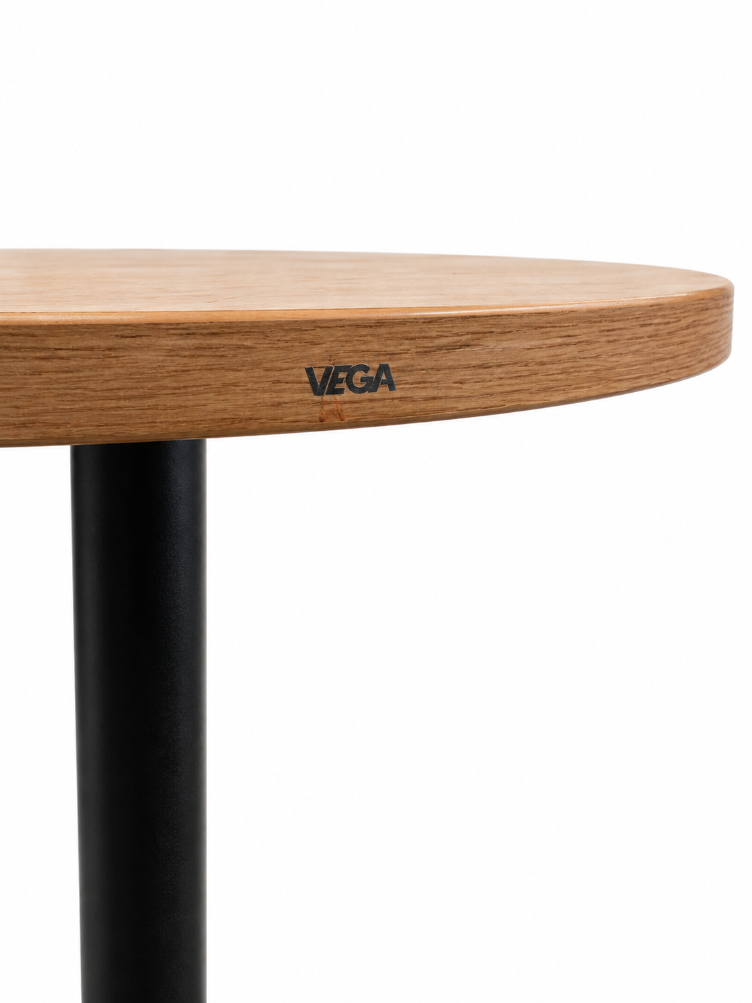 VEGA ståbord / cafébord Ø60 cm – trefarget bordplate med sort metallunderstell