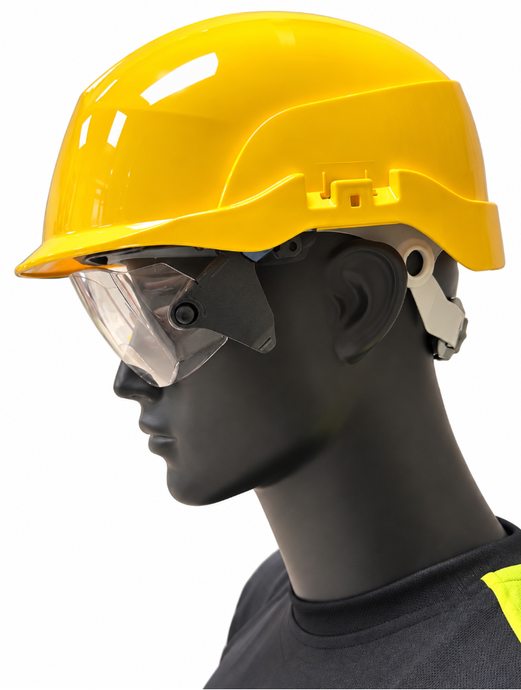 Centurion Spectrum vernehjelm ventilert med integrert visir – EN 397 – Gul